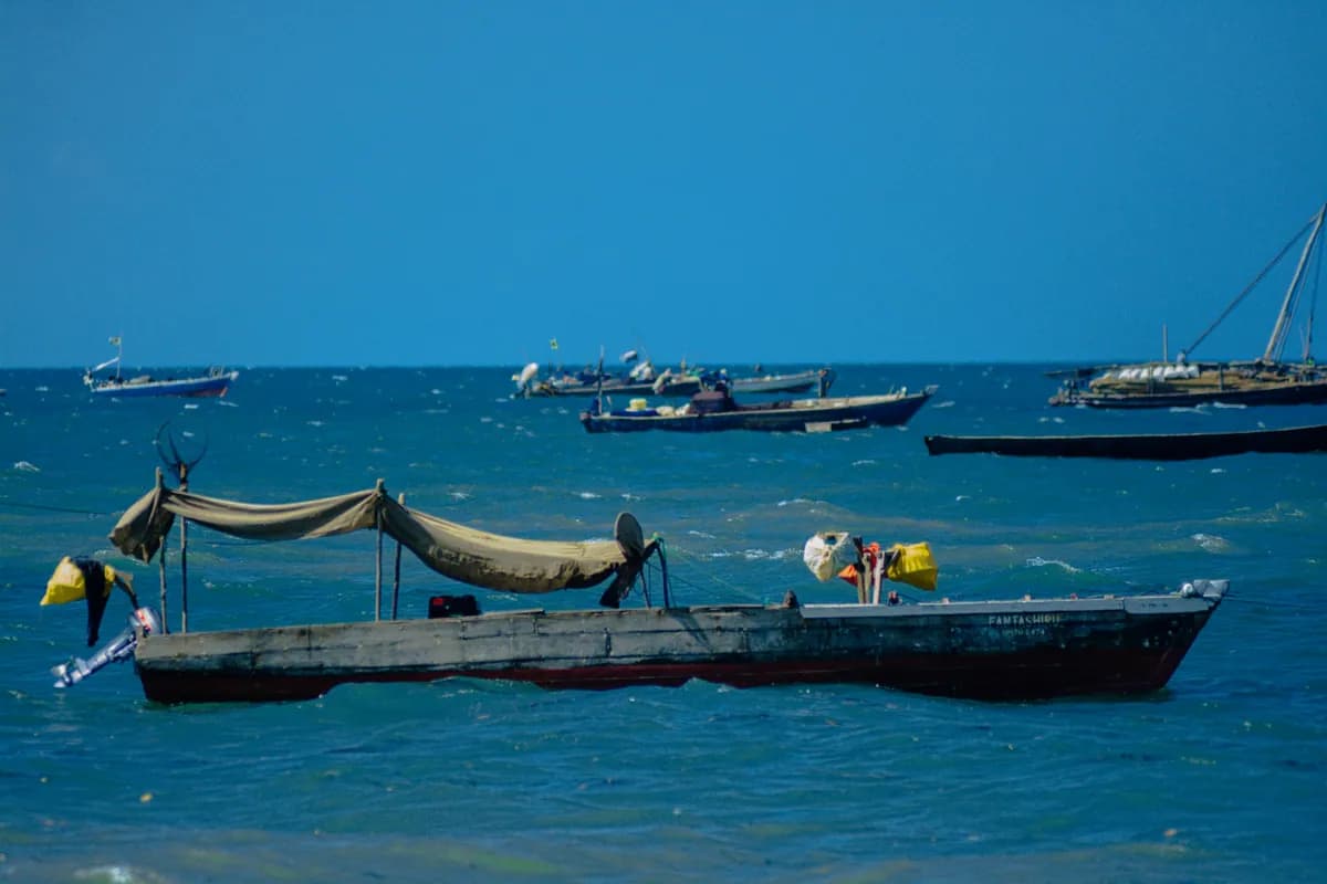 Fishing boats on the Bagamoyo waterfront
